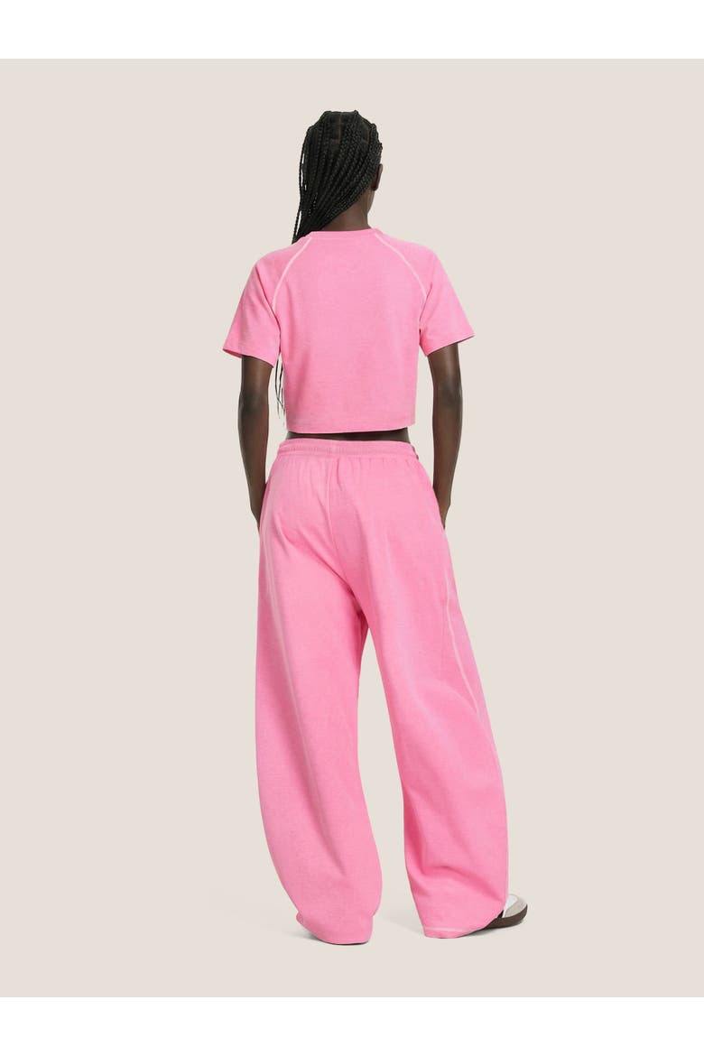 Cloud Cropped Sweat Set, Alternate, color, Bubblegum Pink