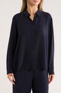 Eileen Fisher Classic Silk Button-Up Shirt