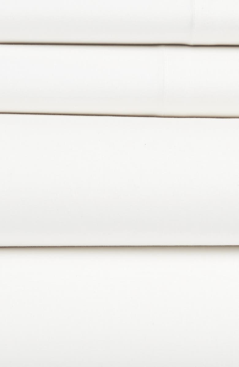 French Connection Cotton Percale 4-Piece Bed Sheet Set, Alternate, color, Bright White