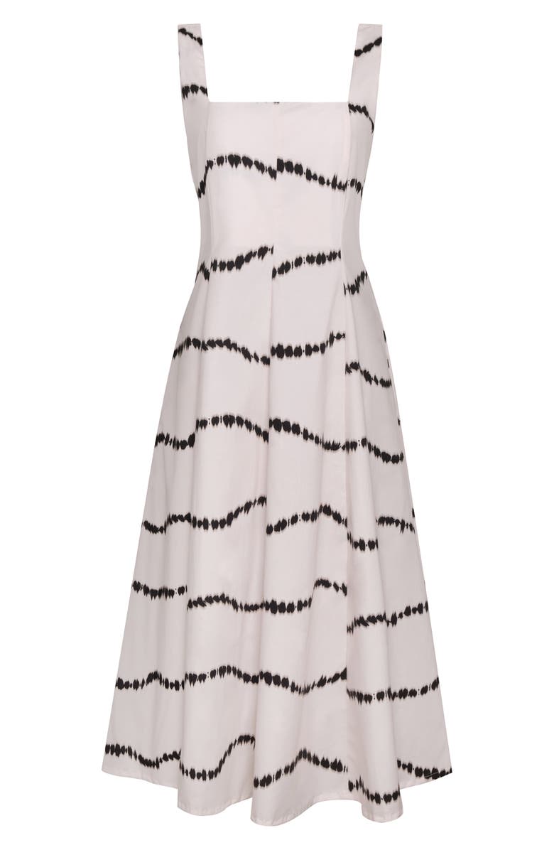 The Lulo Project Sea Stretch Cotton Midi Dress, Alternate, color, Beige Waves