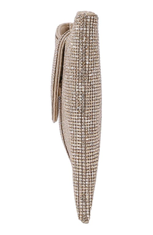Berness Rhinestone Bow Clutch In Gold