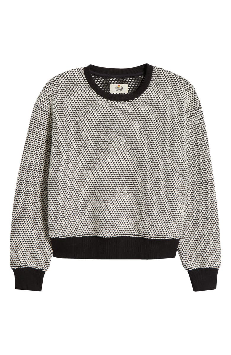 Marine Layer Bird's Eye Cotton Blend Sweatshirt, Alternate, color, 