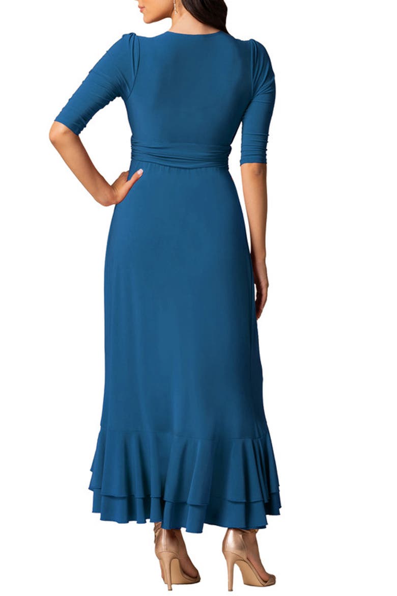 Veronica Ruffle Evening Gown, Alternate, color, Aegean Blue