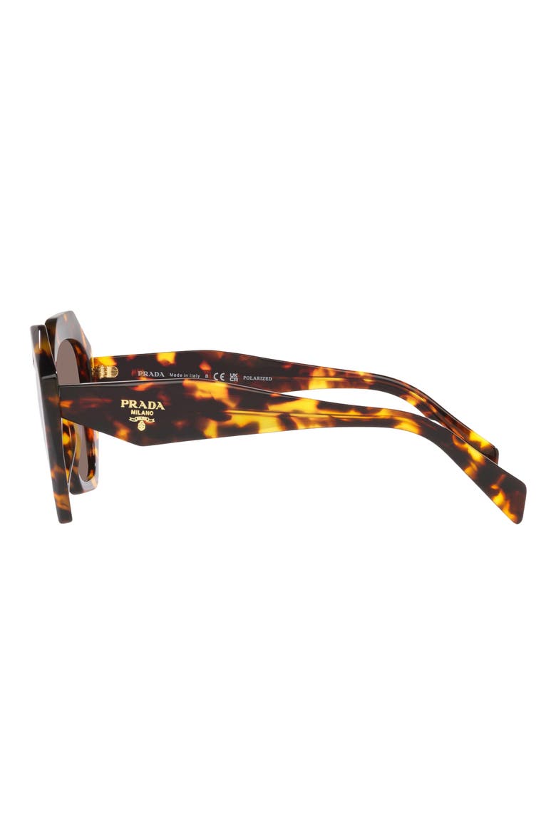 53mm Polarized Irregular Sunglasses, Alternate, color, TORTOISE