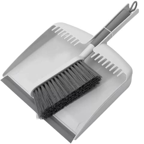 Compact Ergonomic Hand Broom and Dustpan Set