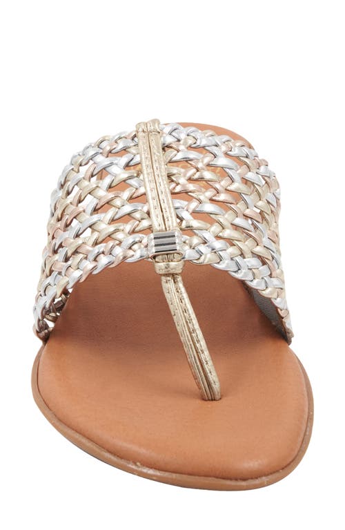Andre Assous Nice Woven Sandal In Metallic Multi