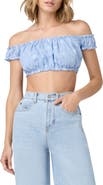 Florence by Mills Embroidered Eyelet Off the Shoulder Crop Top