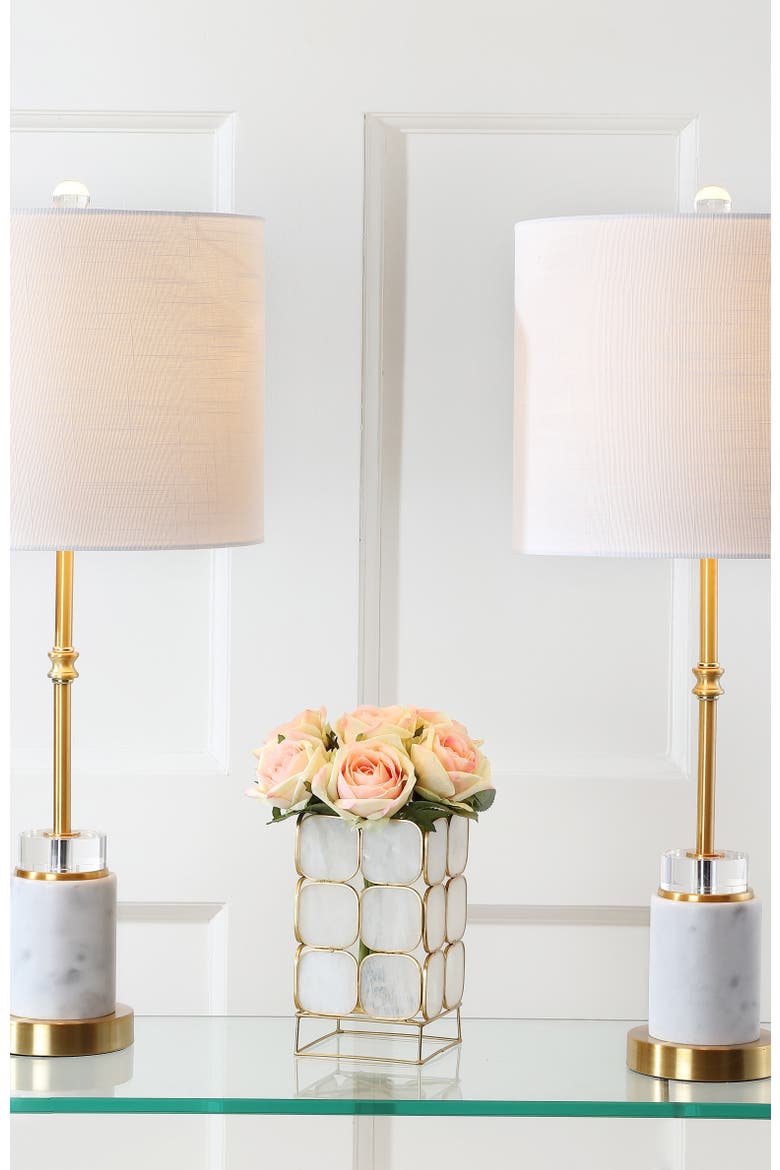 Harper 27" Marble/Crystal LED Table Lamp, Brass, Alternate, color, White/Brass Gold