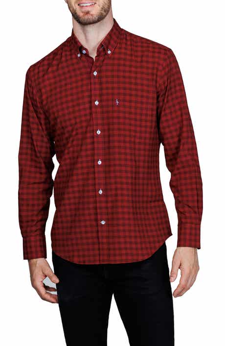 TailorByrd Classic Fit Gingham Print Performance Button-Down Shirt