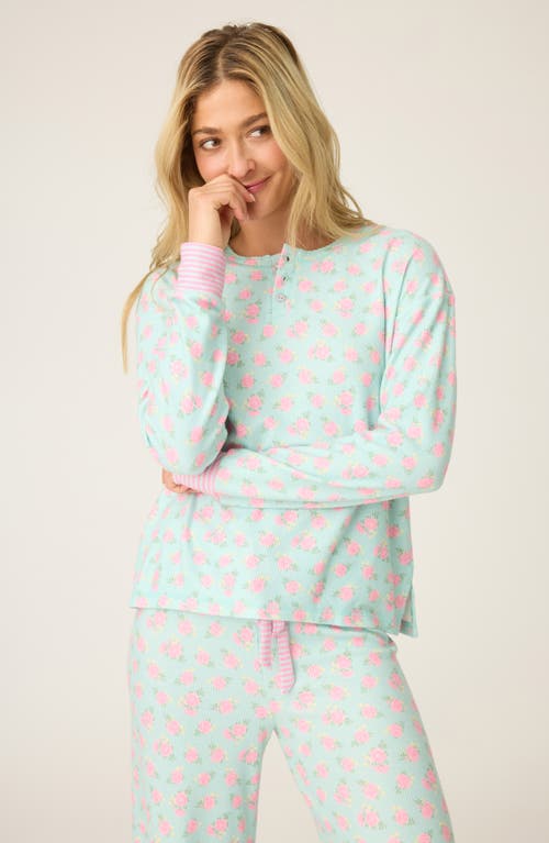 Pj Salvage Secret Garden Peachy Thermal Pajamas In Green