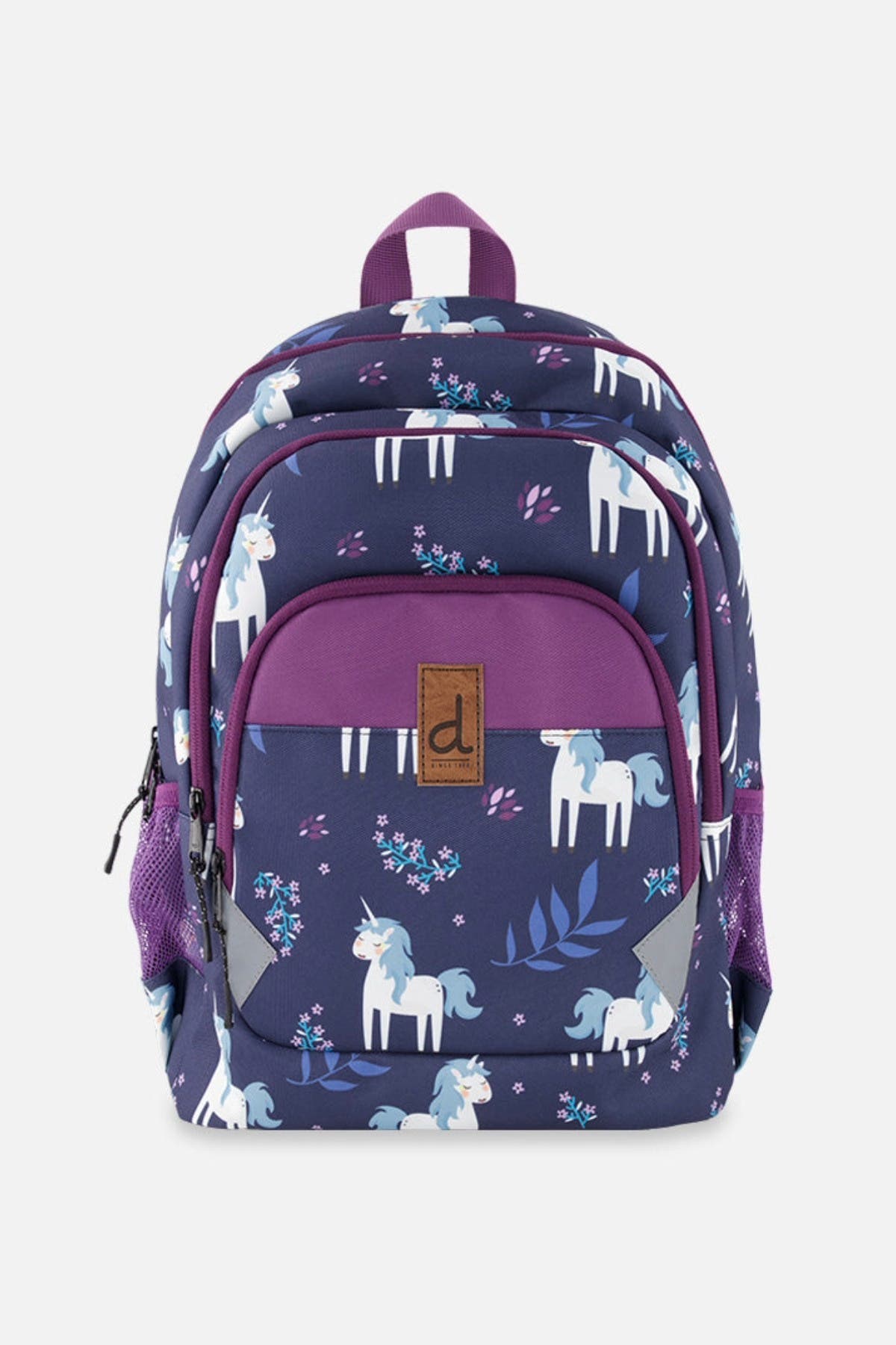 Deux par Deux Unicorn Lightweight Spacious Backpack, Main, color, Blue Unicorn Print