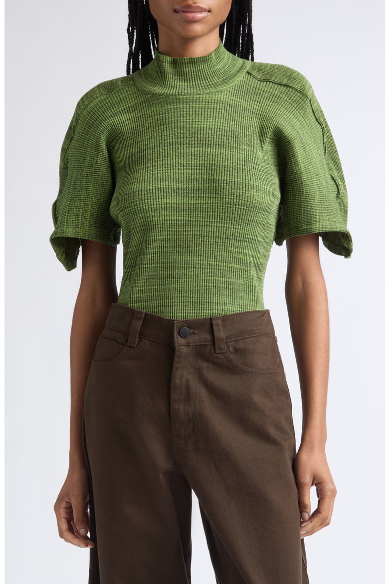 Space Dye Rib Top, Main, color, GREEN MELANGE