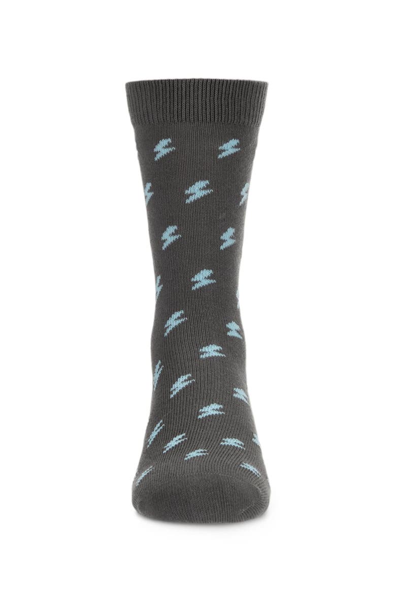 Lightning Bolt Crew Socks, Alternate, color, Gray