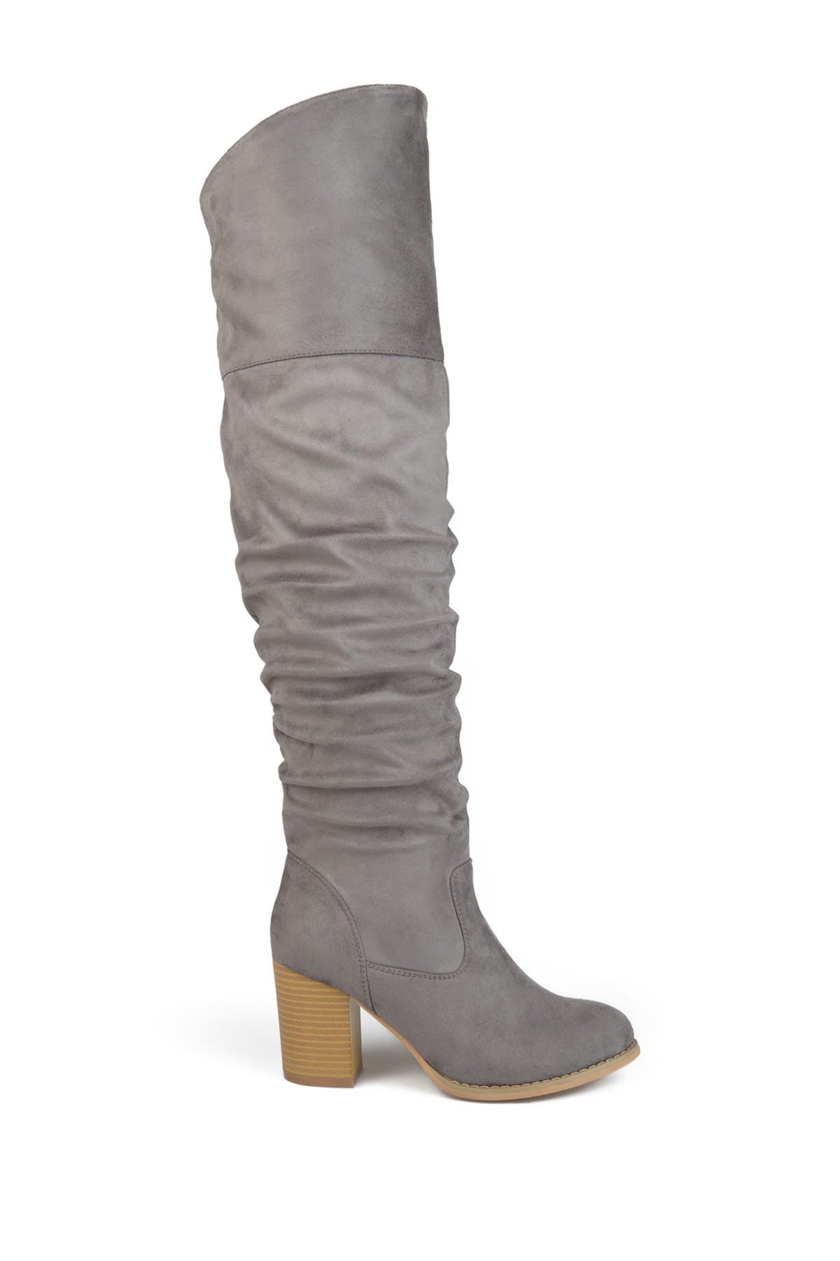 Journee Collection Kaison Wide Calf Ruched Tall Boot - Wide Calf, Alternate, color, Grey