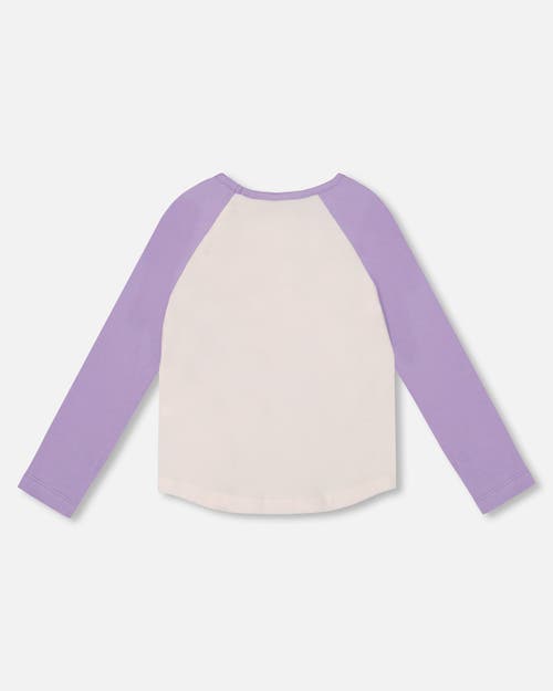 Deux Par Deux Jersey Raglan Sleeve Tee In Purple