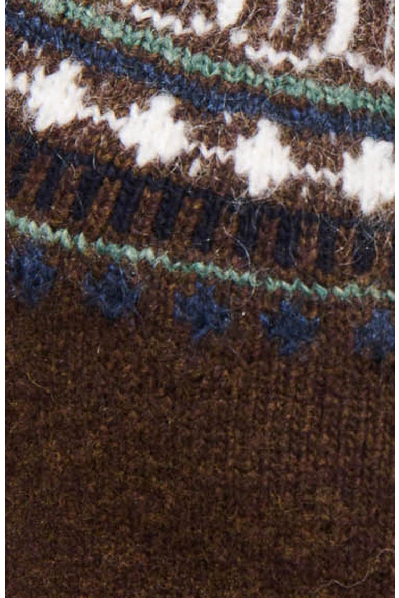 Amina Fair Isle Wool Blend Cardigan, Alternate, color, CHESTNUT