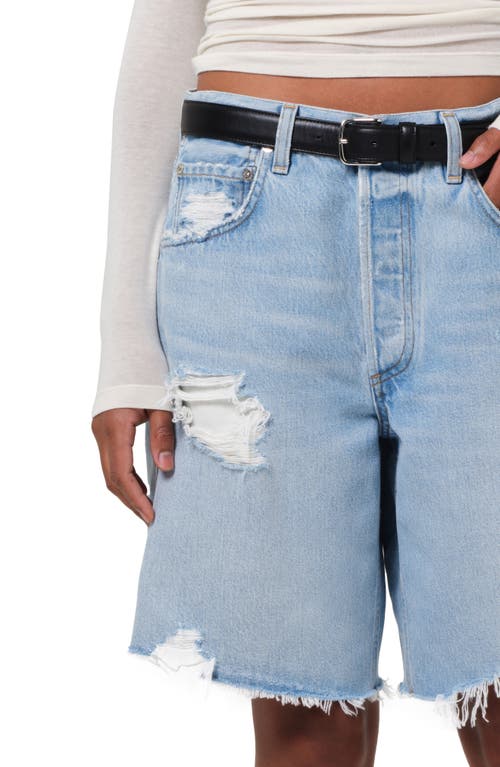 Citizen Of Humanity Citizens Of Humanity Ayla Frayed Baggy Long Denim Shorts In Pagoda