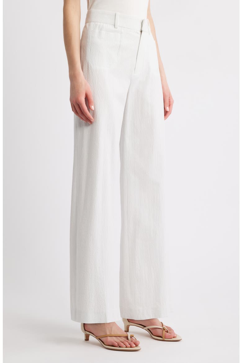 Le Slim Modernist High Waist Wide Leg Pants, Alternate, color, WHITE/ LIGHT CHAMBRAY