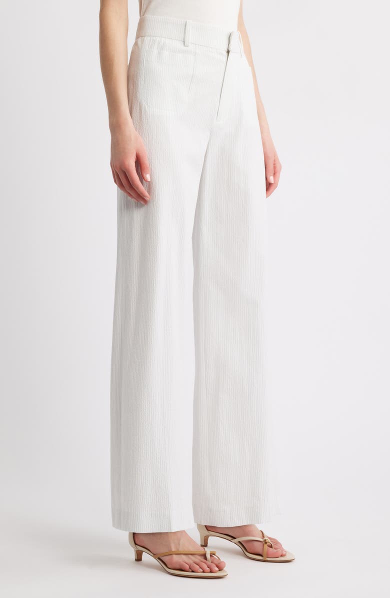 FRAME Le Slim Modernist High Waist Wide Leg Pants, Alternate, color, White/ Light Chambray