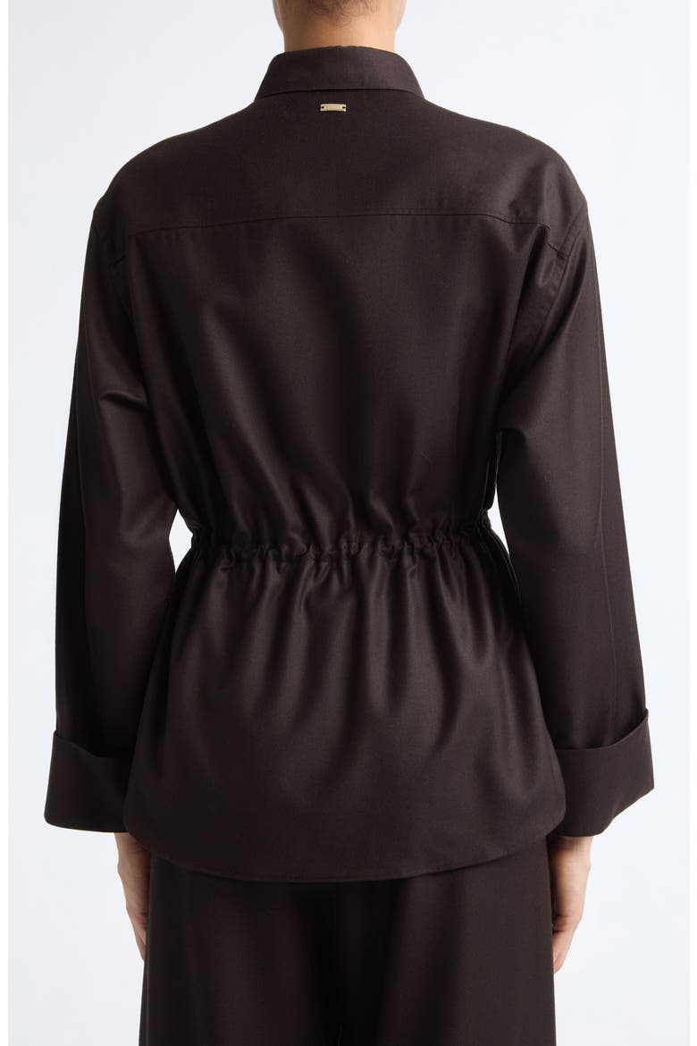 Fine Wool & Silk Drawstring Shirt, Alternate, color, 8810 DARK BROWN