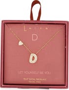 Leith Cubic Zirconia Heart & Bubble Initial Pendant Necklace
