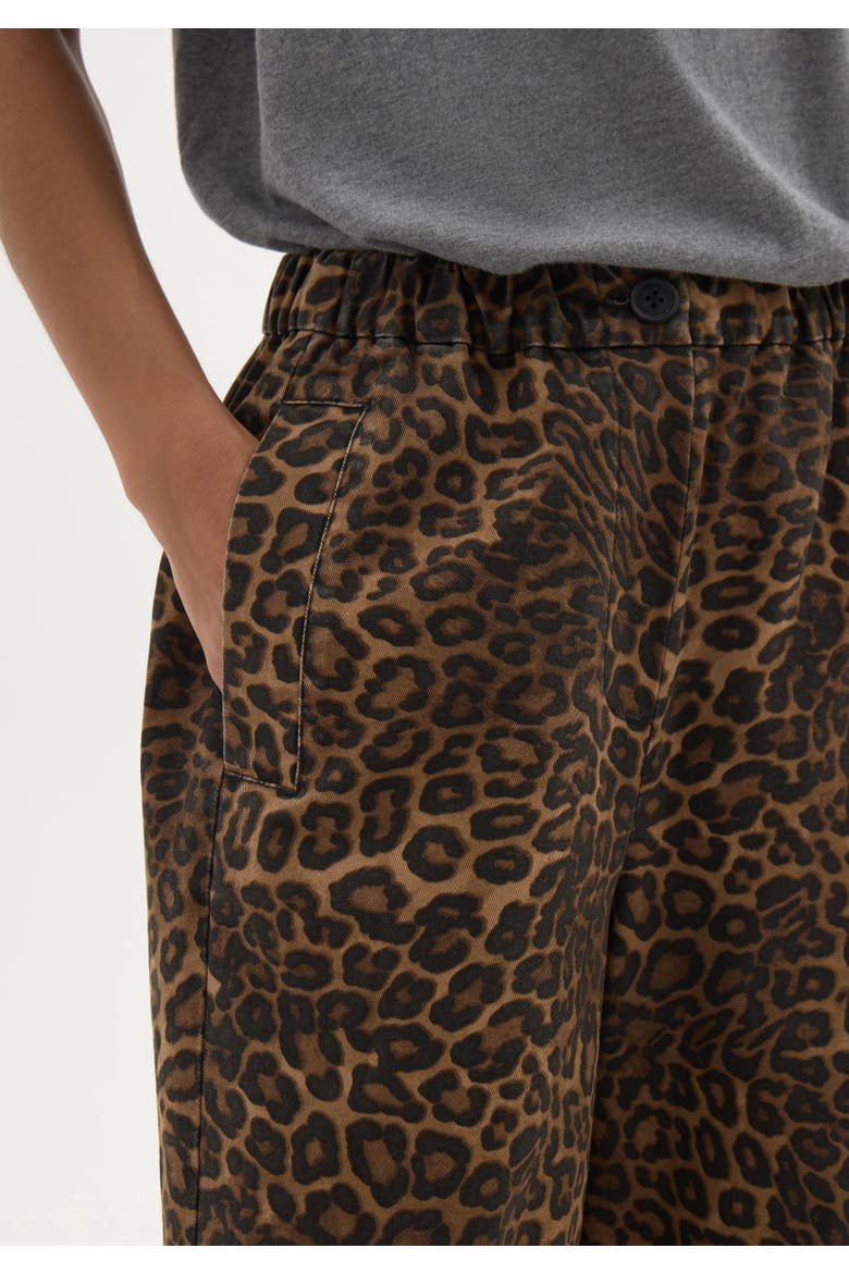 Jack Barrel Leg Pull On Trouser, Alternate, color, Brown Leopard Print