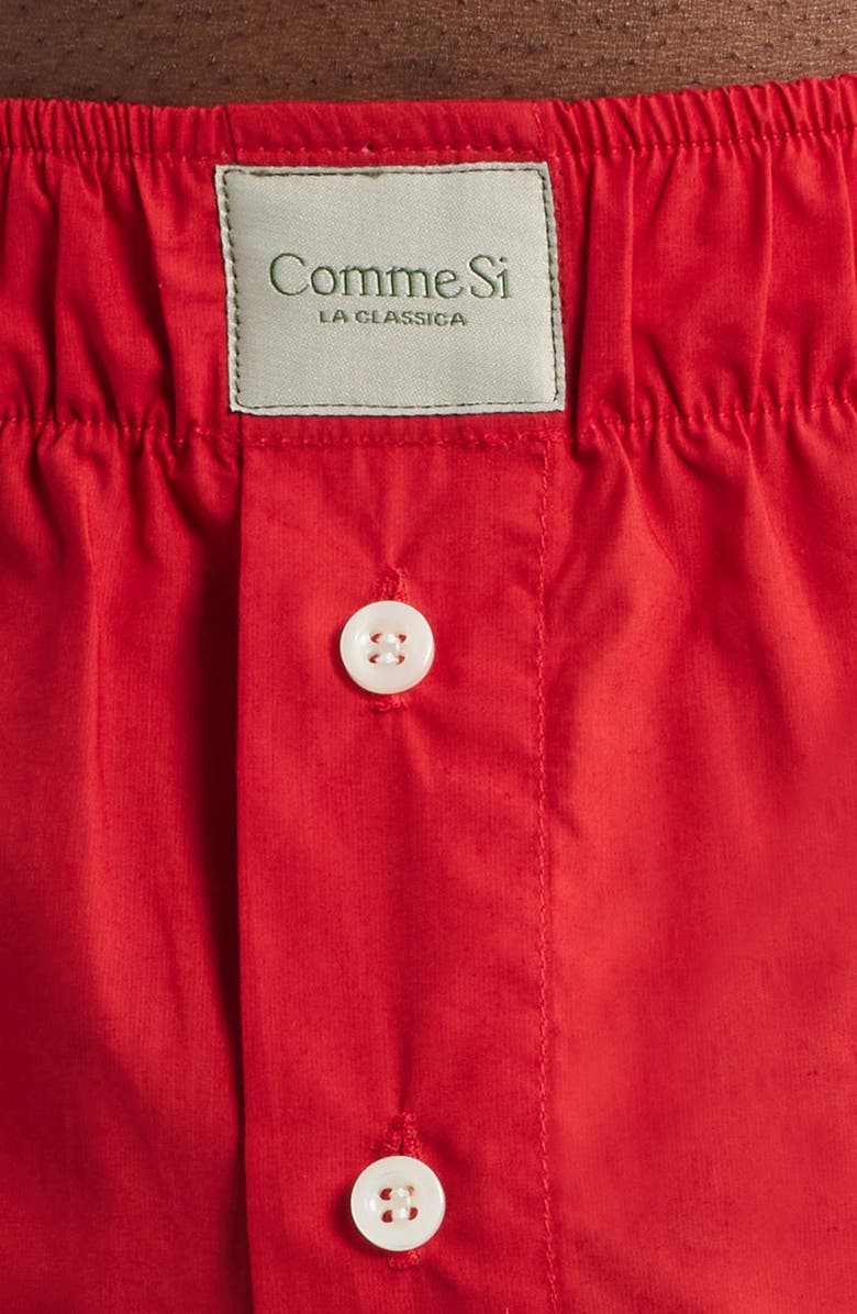 Comme Si Gender Inclusive La Boxer Classica Cotton Poplin Boxers, Alternate, color, Red