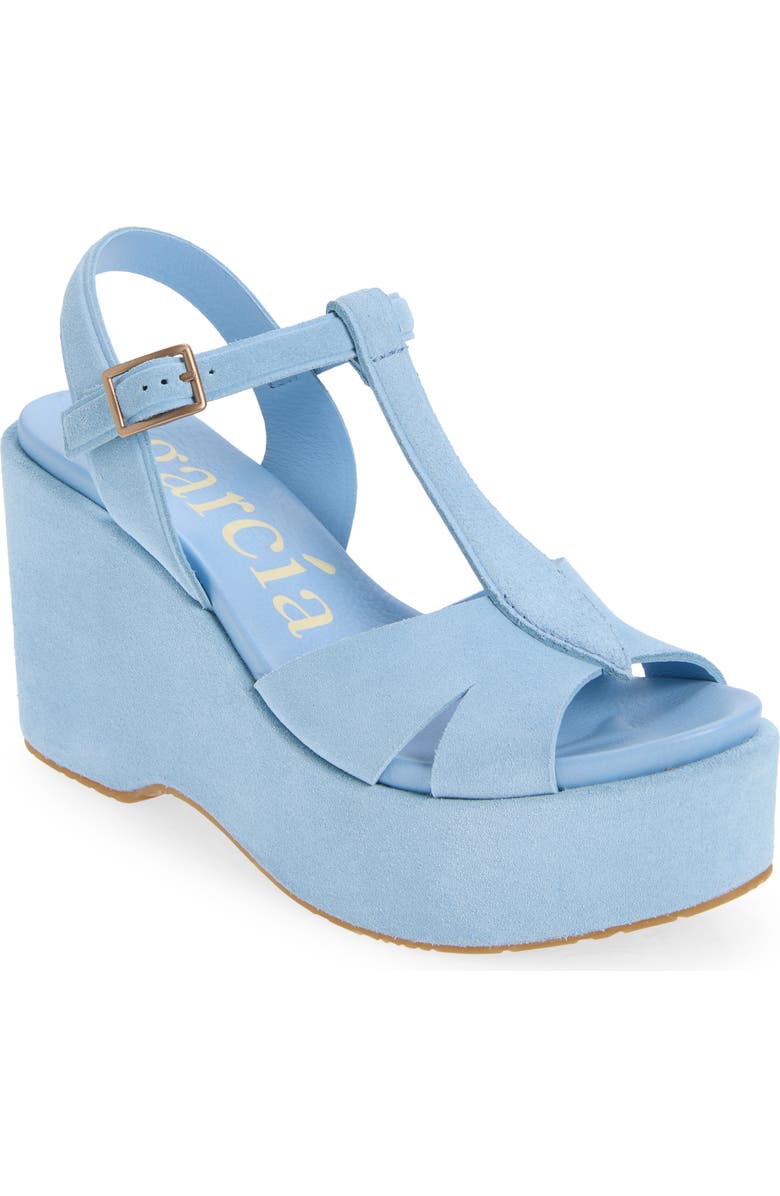 Pedro Garcia Domiel Platform Wedge Sandal, Main, color, Sky