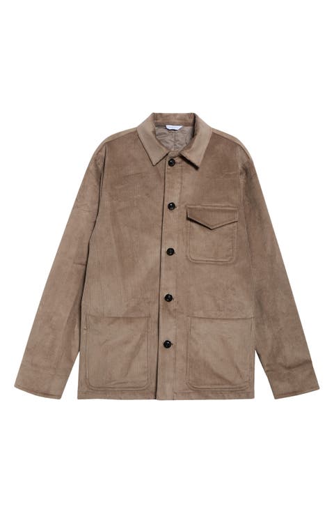 Medium Wale Cotton Stretch Corduroy Overshirt