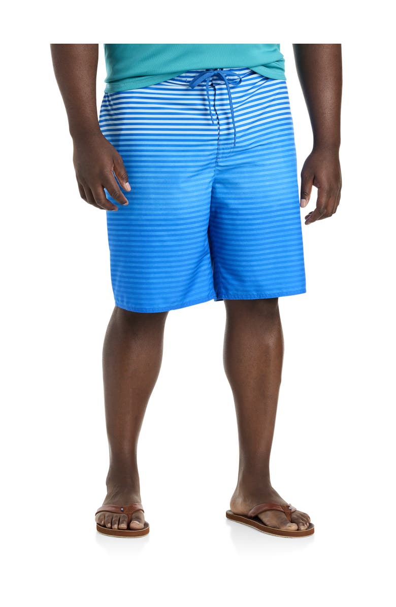 True Nation by DXL Big & Tall Ombré Swim Trunks, Main, color, Blue