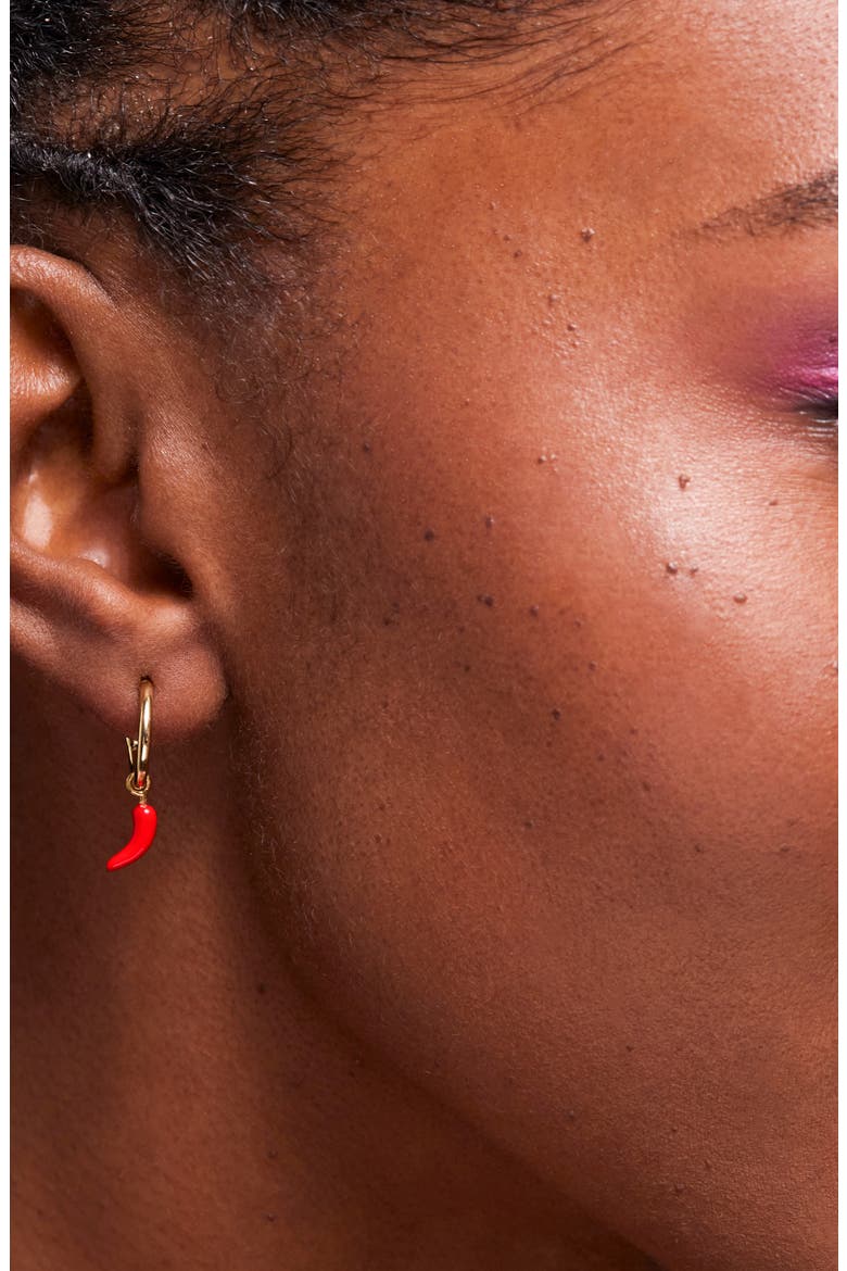 Chili Hoop Earrings, Alternate, color, GOLD