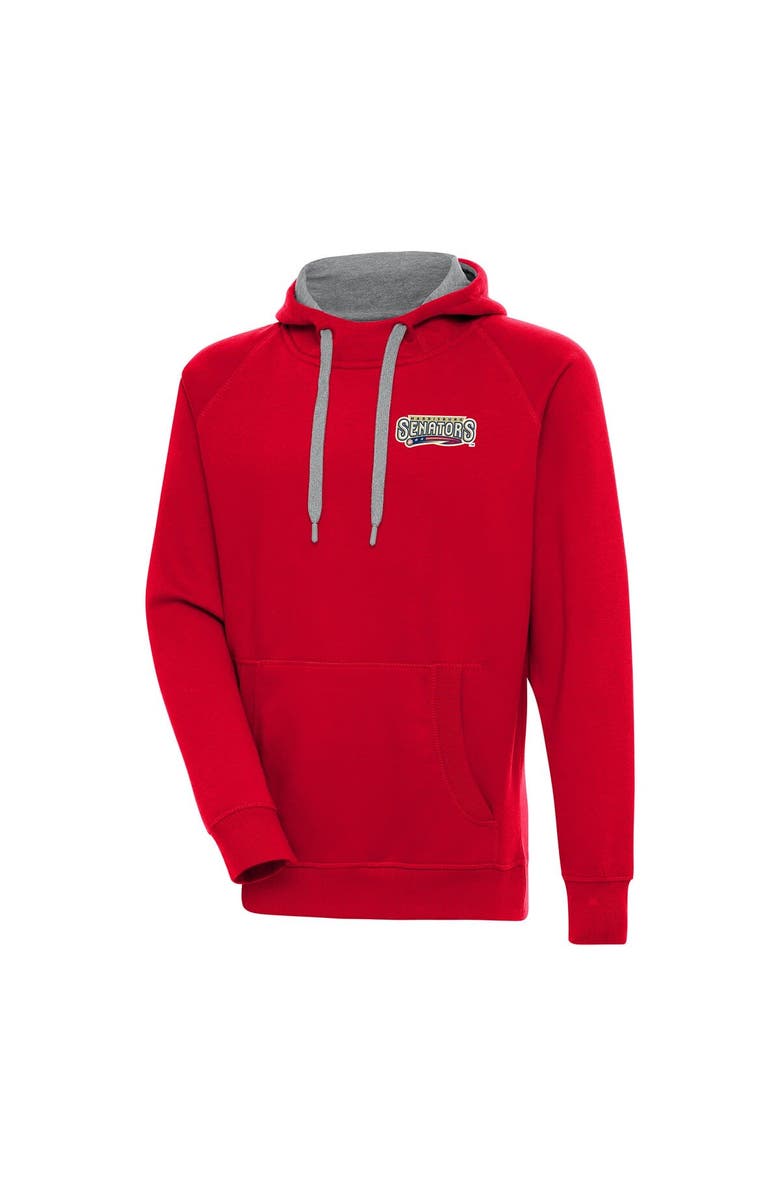 ANTIGUA Men's Antigua  Red Harrisburg Senators Victory Pullover Hoodie, Main, color, 