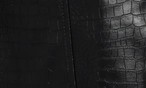 Rebecca Minkoff Croc Embossed Faux Leather Trench Coat In Black