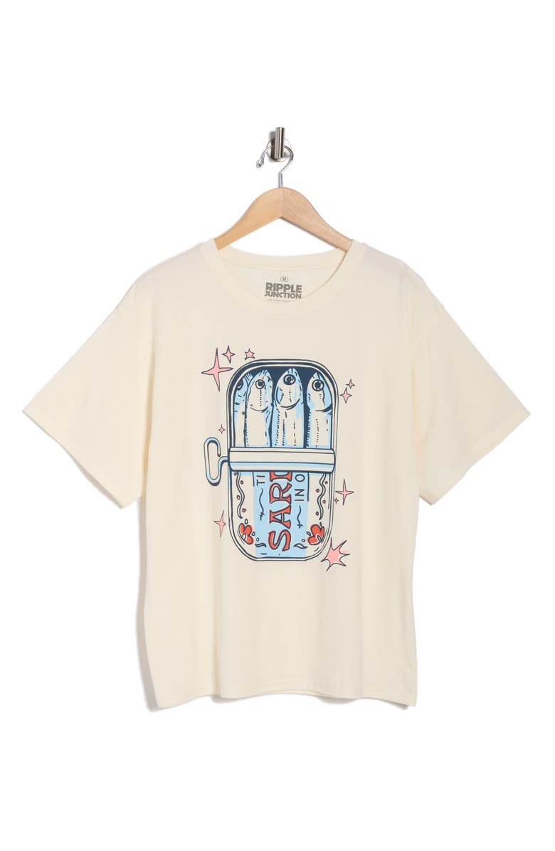 Ripple Junction Sardines Graphic T-Shirt, Alternate, color, Coconut Milk