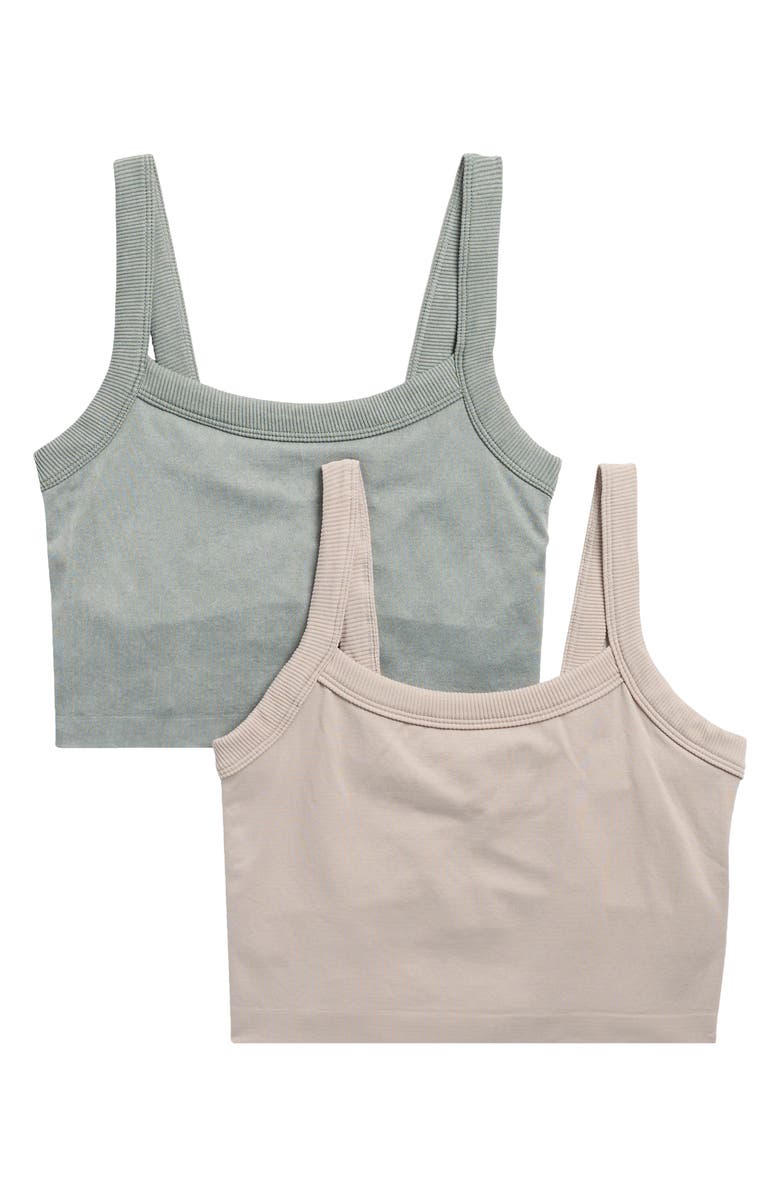 YOGALICIOUS Anette 2-Pack Seamless Stone Wash Crop Tanks, Main, color, 