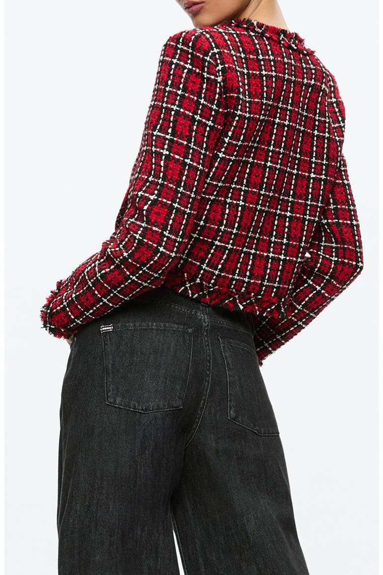 Tweed Jacket, Alternate, color, SCHOOLGIRL PLAID BRIGHT RUBY