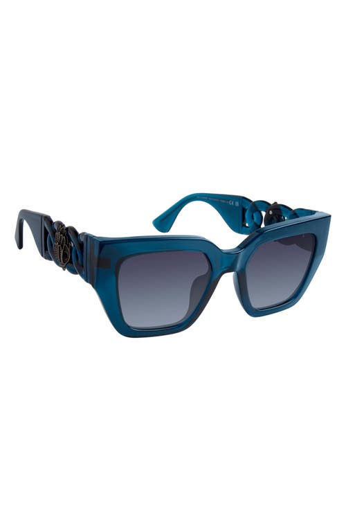 Kurt Geiger London 52mm Gradient Cat Eye Sunglasses In Blue/smoke Teal
