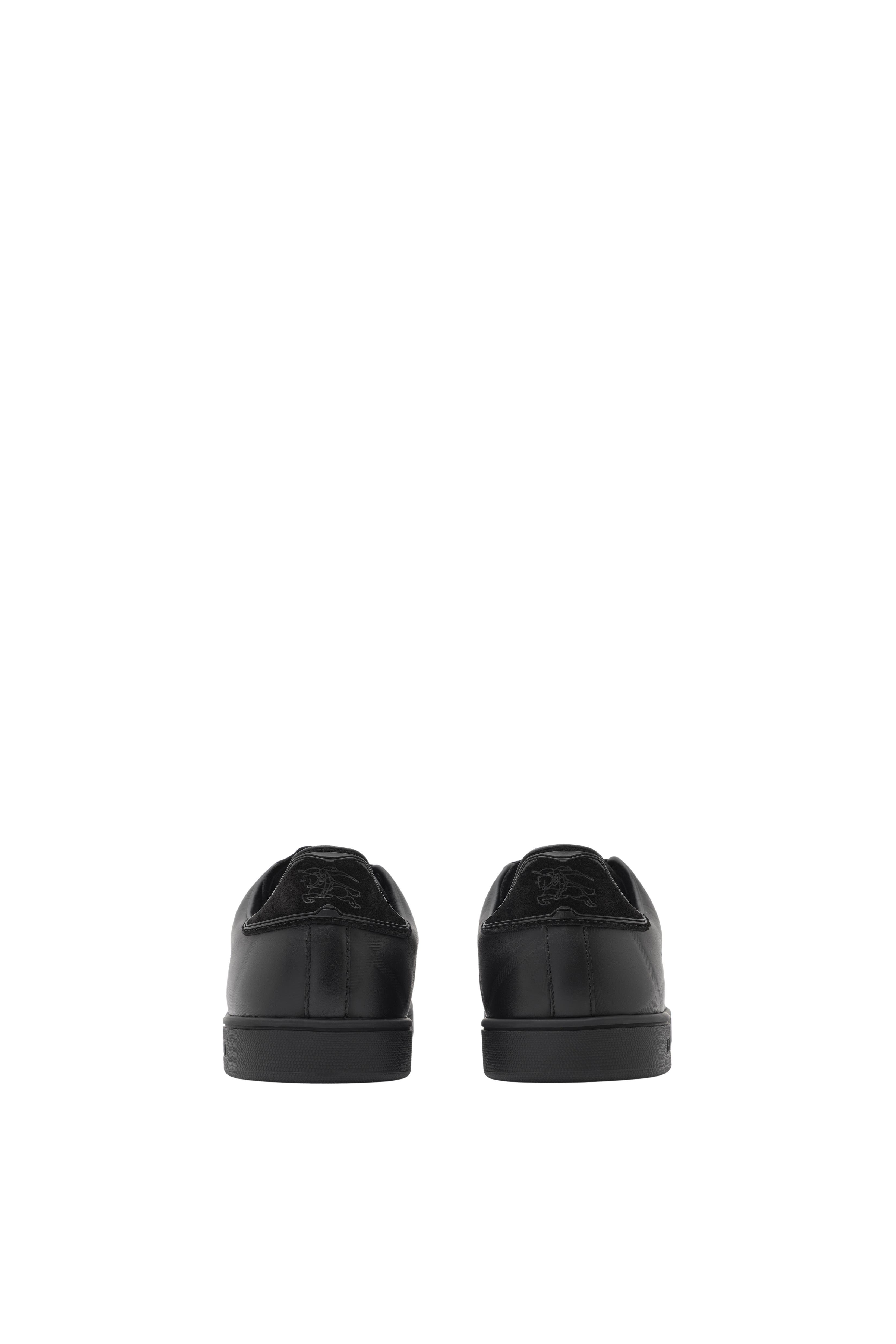 Burberry Embossed Check Leather Set Sneakers, Alternate, color, Black