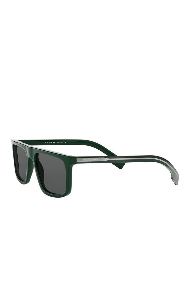 55mm Rectangle Sunglasses, Alternate, color, GREEN