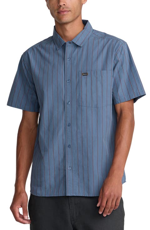 Dayshift Workwear Stripe Short Sleeve Button-Up Shirt