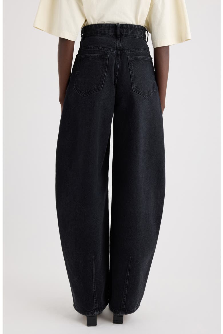 Le De-Nîmes Ovalo Barrel Leg Jeans, Alternate, color, BLACK
