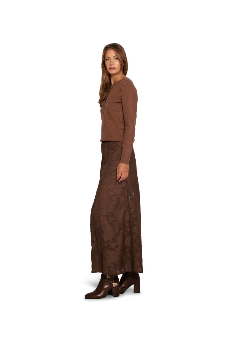 Frankie Textured Knitted Long Sleeve Top, Alternate, color, Dark Brown