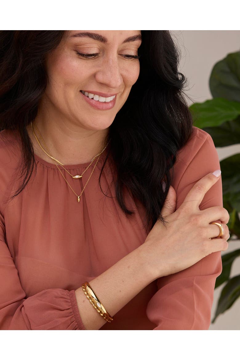 Calla Cuff with Pearl Bracelet, Alternate, color, Gold