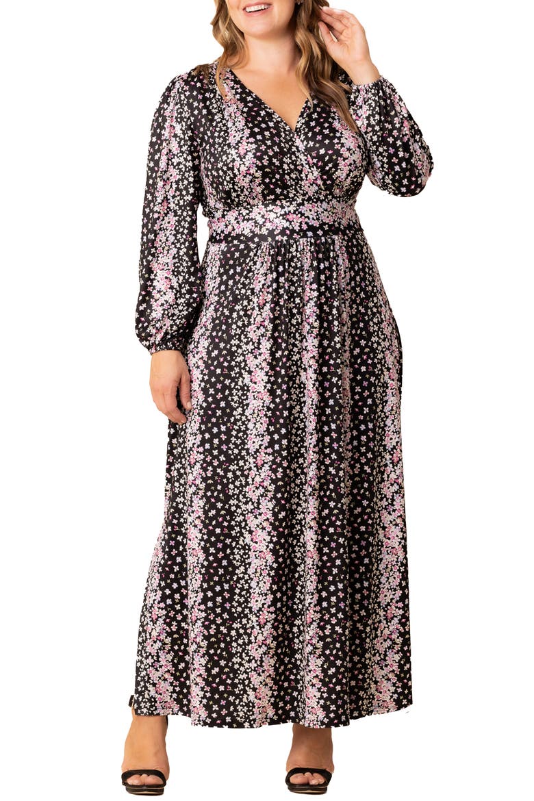 Kelsey Long Sleeve Maxi Dress, Main, color, NIGHTSHADE FLORAL FALLS