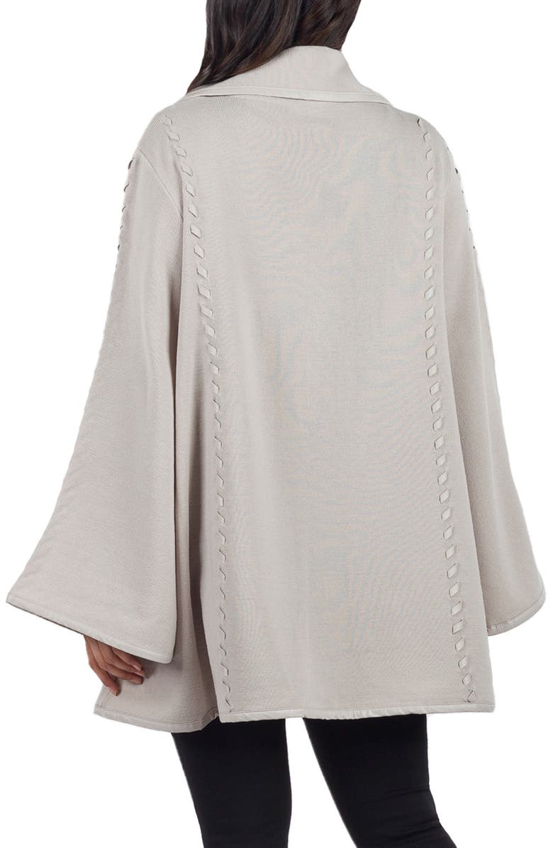 Patricia Nash Faux Leather Stitch Cape, Alternate, color, Stone