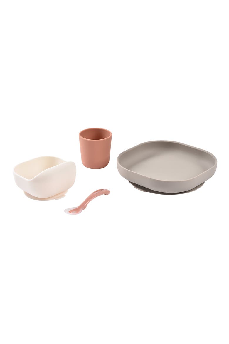 4-Piece Silicone Suction Baby Feeding Set, Alternate, color, TERRACOTTA
