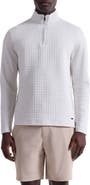 Bugatchi Waffle Quarter Zip Cotton Blend Pullover