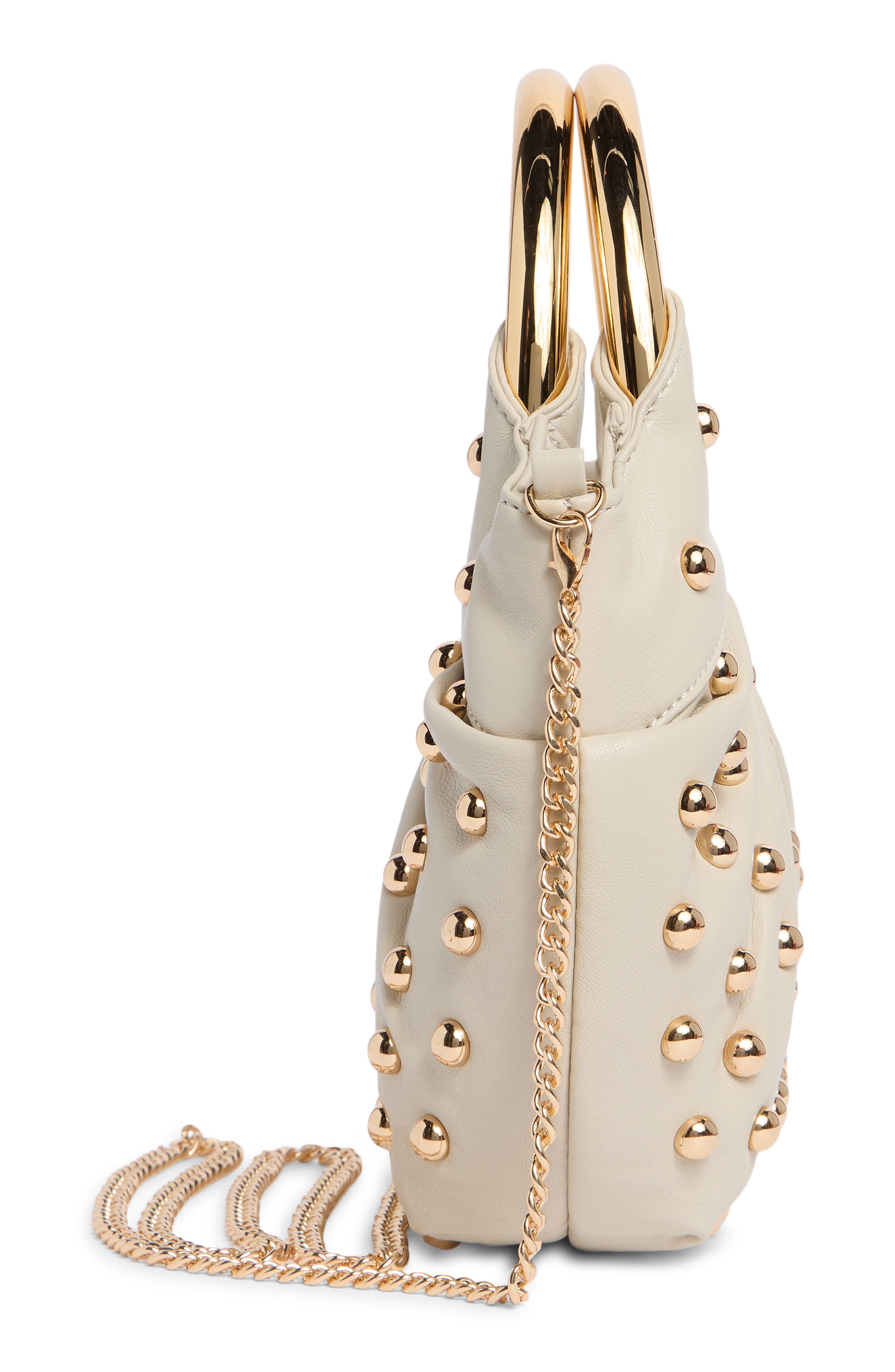 Dolce Vita Becca Stud Shoulder Bag, Alternate, color, Cream