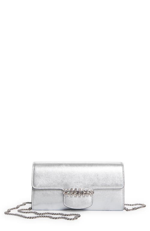 Jimmy Choo Bing Crystal Metallic Leather Wallet
