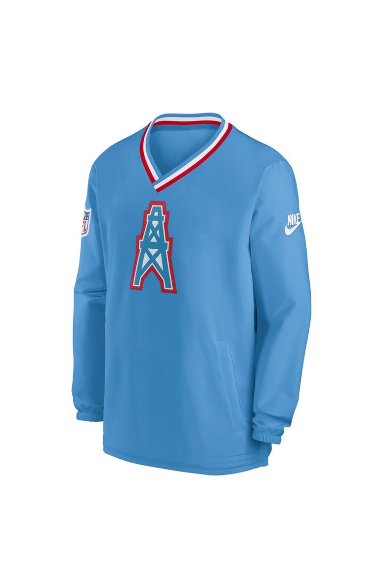 Nike Men's Nike  Light Blue Houston Oilers Gridiron Classics Sideline V-Neck Pullover Windshirt, Alternate, color, Light Blue